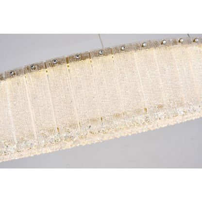 1-Light Brass LED Chandelier With Clear Crystals