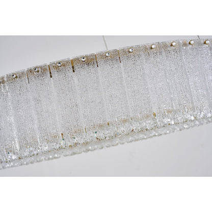 1-Light Brass LED Chandelier With Clear Crystals