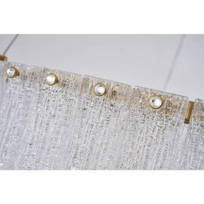 1-Light Brass LED Chandelier With Clear Crystals