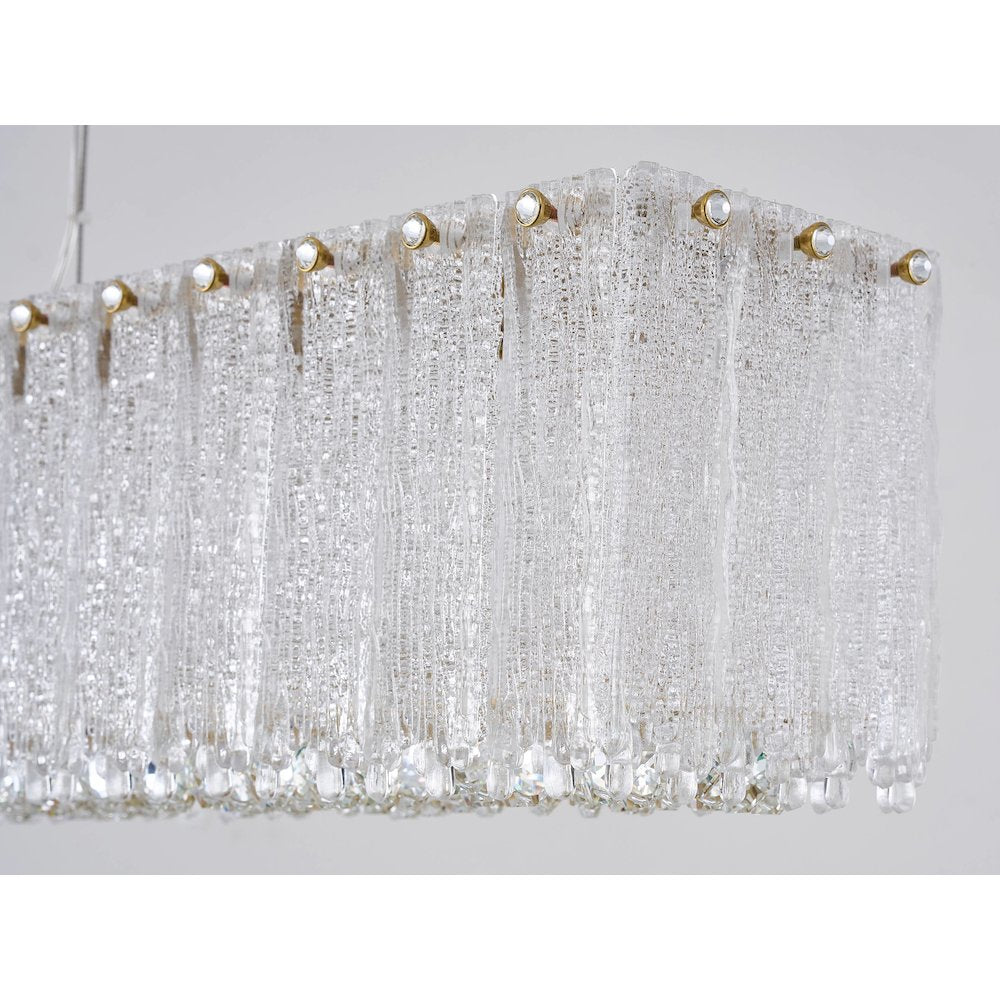 1-Light Brass LED Chandelier With Clear Crystals