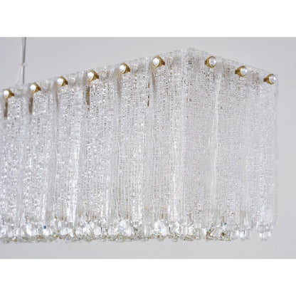1-Light Brass LED Chandelier With Clear Crystals