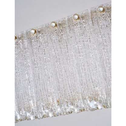 1-Light Brass LED Chandelier With Clear Crystals
