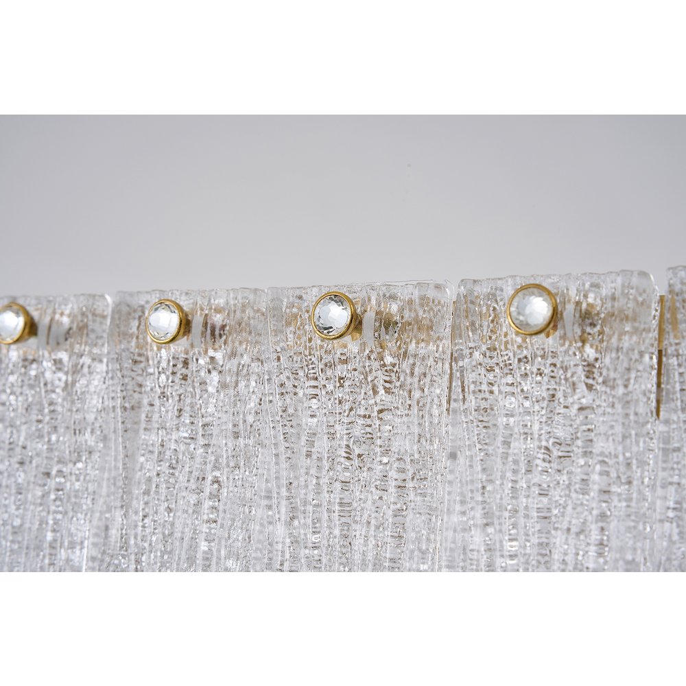 1-Light Brass LED Chandelier With Clear Crystals