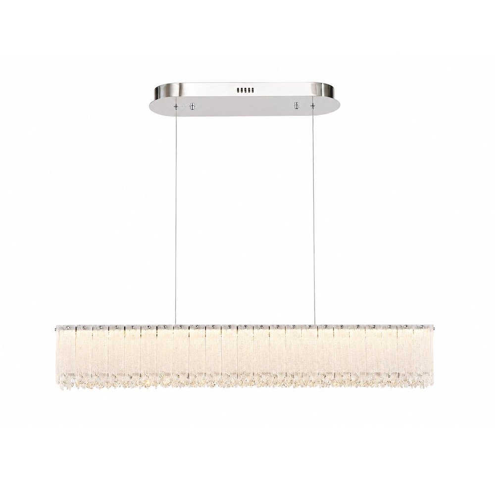 1-Light Chrome LED Chandelier With Clear Crystals