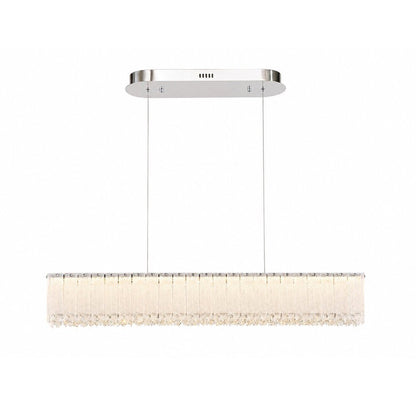 1-Light Chrome LED Chandelier With Clear Crystals