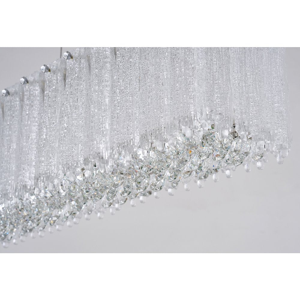 1-Light Chrome LED Chandelier With Clear Crystals