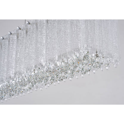 1-Light Chrome LED Chandelier With Clear Crystals