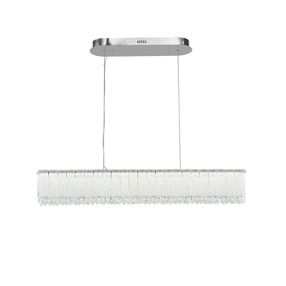 1-Light Chrome LED Chandelier With Clear Crystals