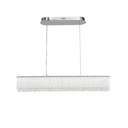 1-Light Chrome LED Chandelier With Clear Crystals