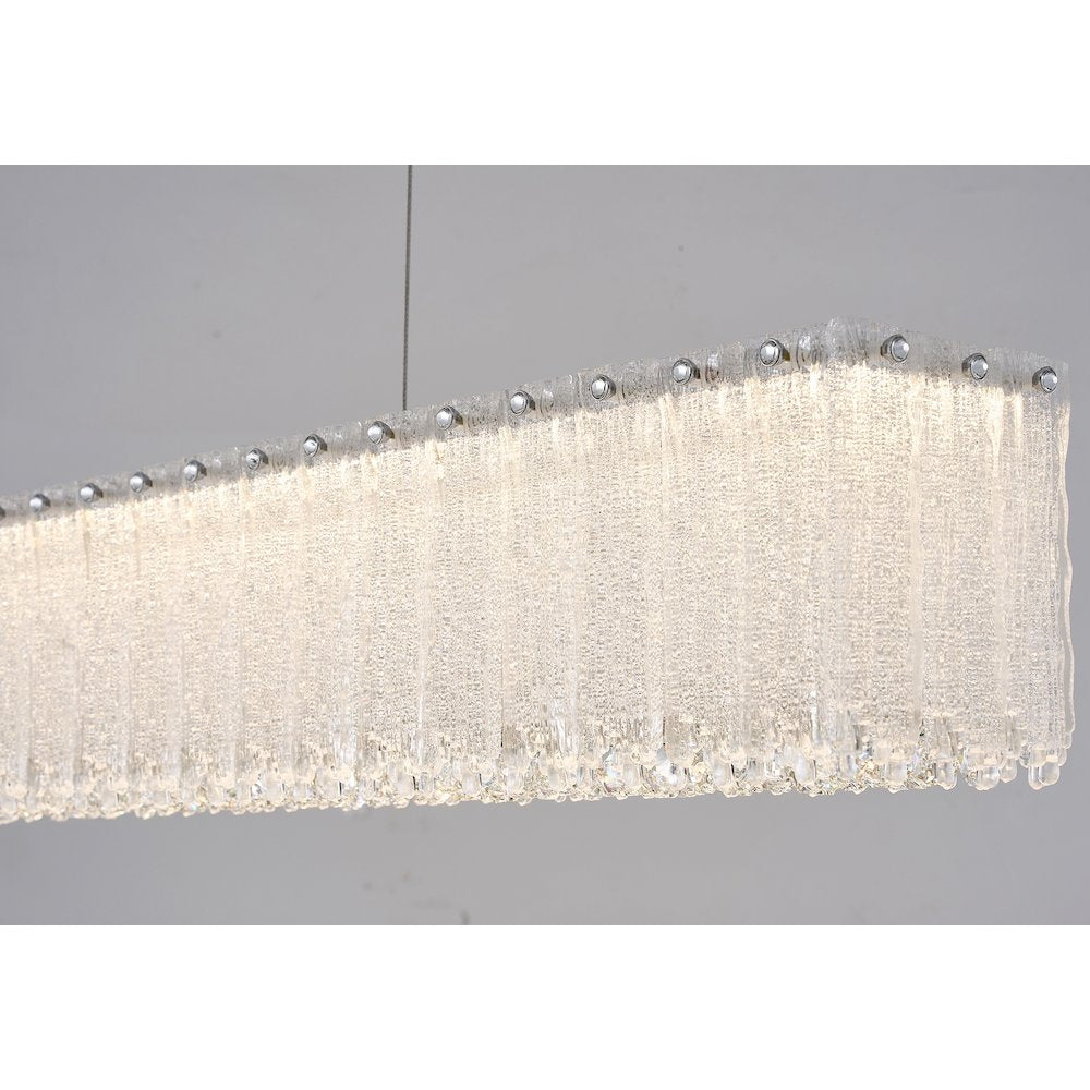 1-Light Chrome LED Chandelier With Clear Crystals