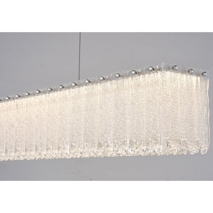 1-Light Chrome LED Chandelier With Clear Crystals