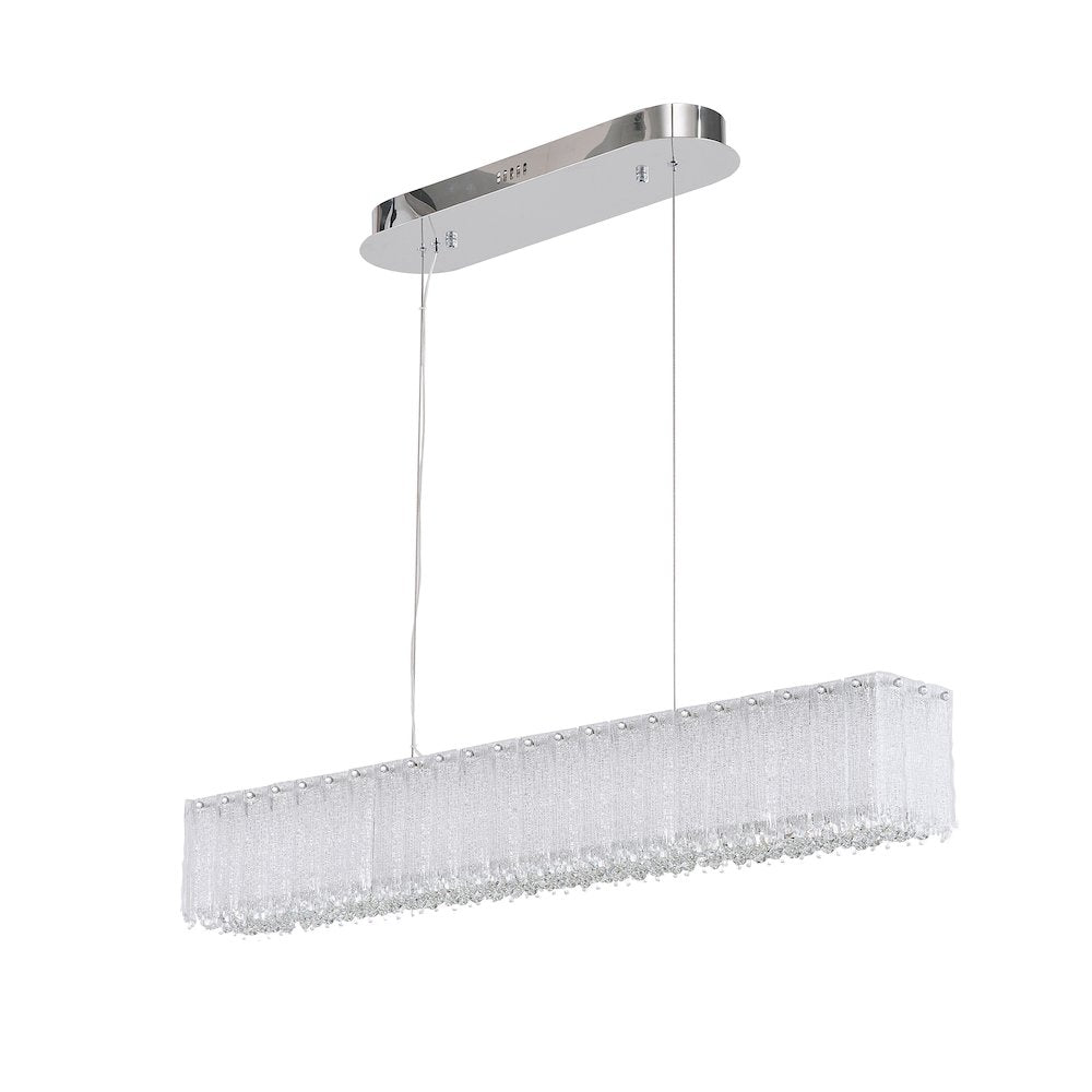 1-Light Chrome LED Chandelier With Clear Crystals