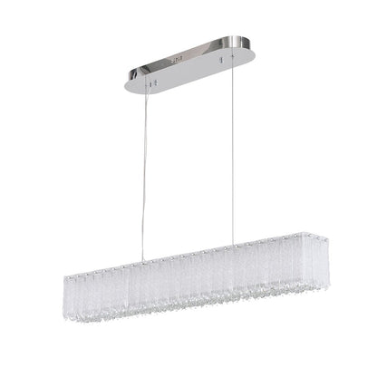 1-Light Chrome LED Chandelier With Clear Crystals