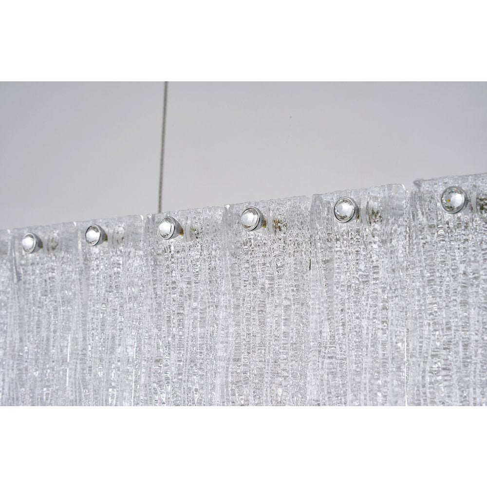 1-Light Chrome LED Chandelier With Clear Crystals