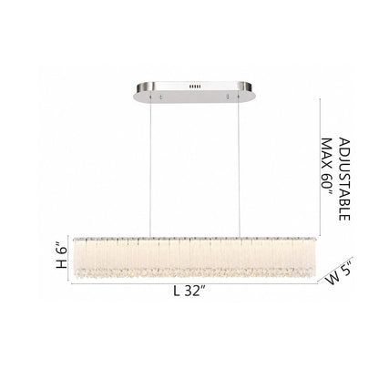 1-Light Chrome LED Chandelier With Clear Crystals