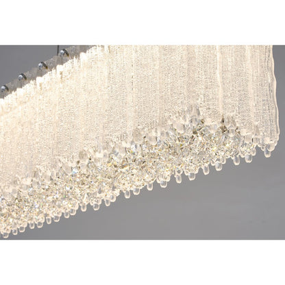 1-Light Chrome LED Chandelier With Clear Crystals