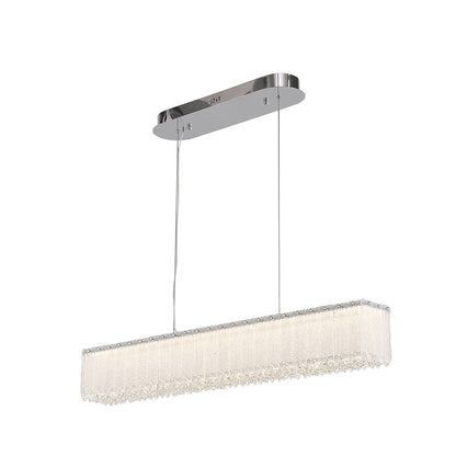 1-Light Chrome LED Chandelier With Clear Crystals
