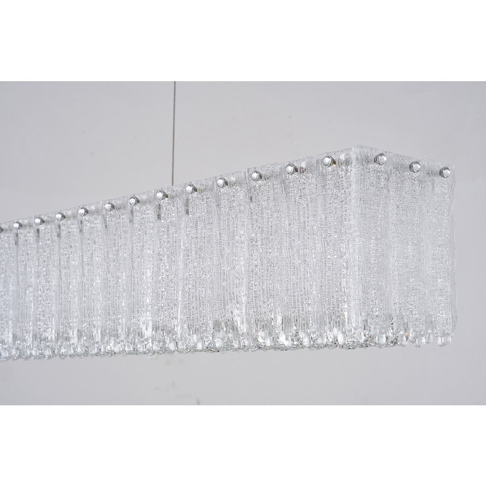 1-Light Chrome LED Chandelier With Clear Crystals