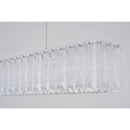 1-Light Chrome LED Chandelier With Clear Crystals