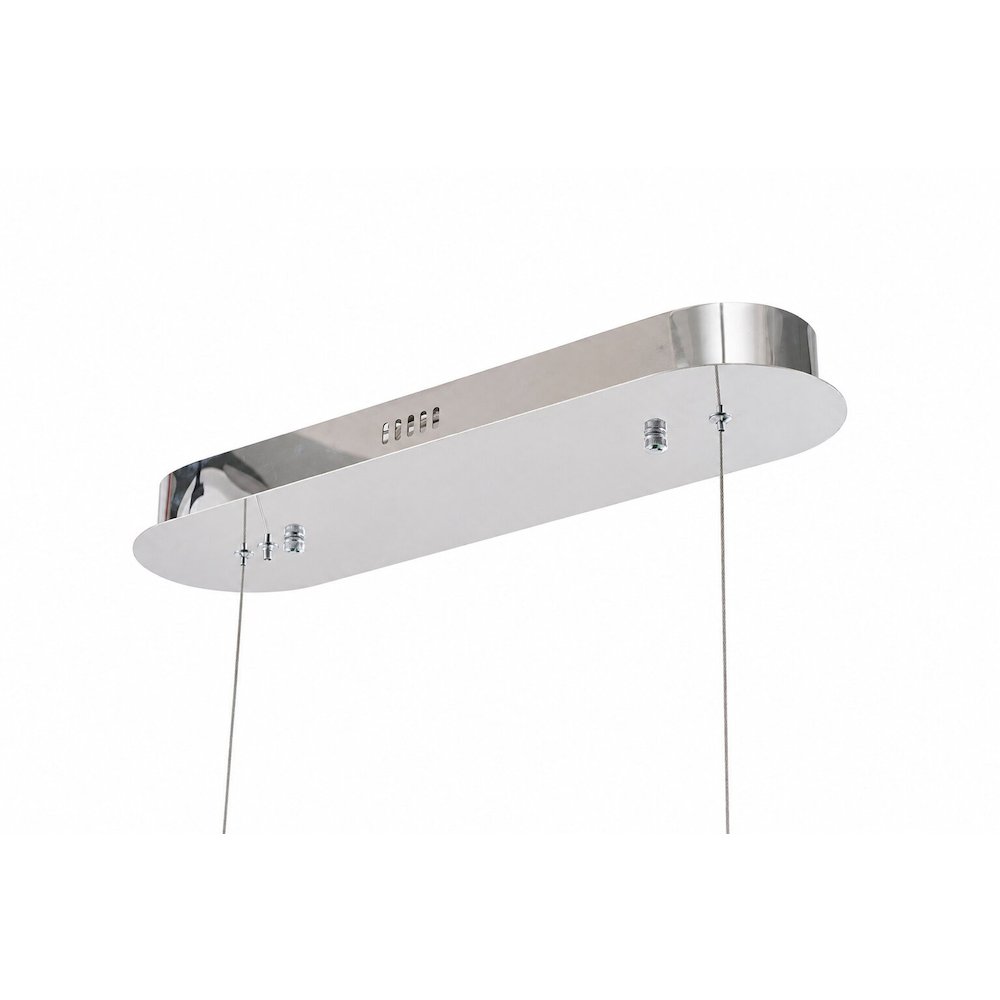 1-Light Chrome LED Chandelier With Clear Crystals