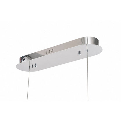 1-Light Chrome LED Chandelier With Clear Crystals