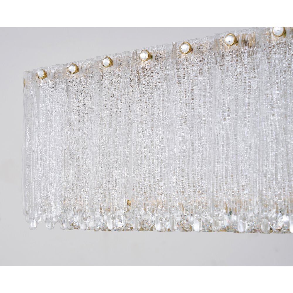 1-Light Brass LED Chandelier With Clear Crystals