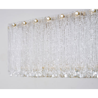1-Light Brass LED Chandelier With Clear Crystals