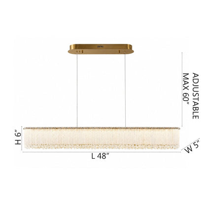 1-Light Brass LED Chandelier With Clear Crystals