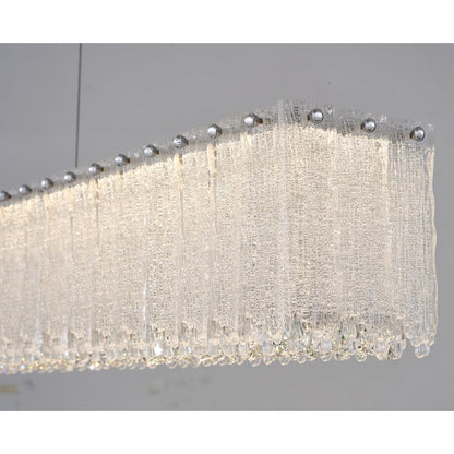 1-Light Chrome LED Chandelier With Clear Crystals