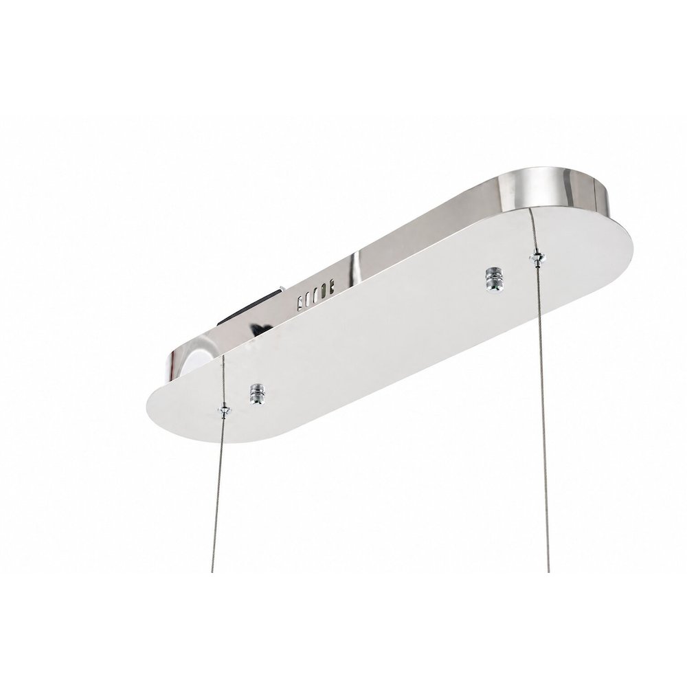 1-Light Chrome LED Chandelier With Clear Crystals