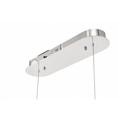 1-Light Chrome LED Chandelier With Clear Crystals