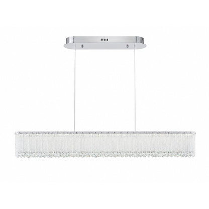1-Light Chrome LED Chandelier With Clear Crystals