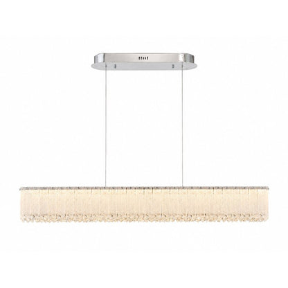 1-Light Chrome LED Chandelier With Clear Crystals