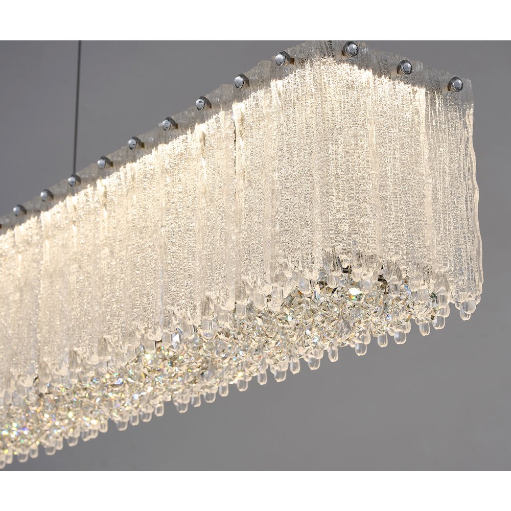 1-Light Chrome LED Chandelier With Clear Crystals