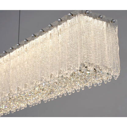 1-Light Chrome LED Chandelier With Clear Crystals