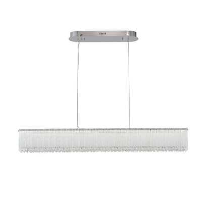 1-Light Chrome LED Chandelier With Clear Crystals