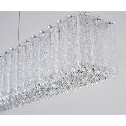 1-Light Chrome LED Chandelier With Clear Crystals