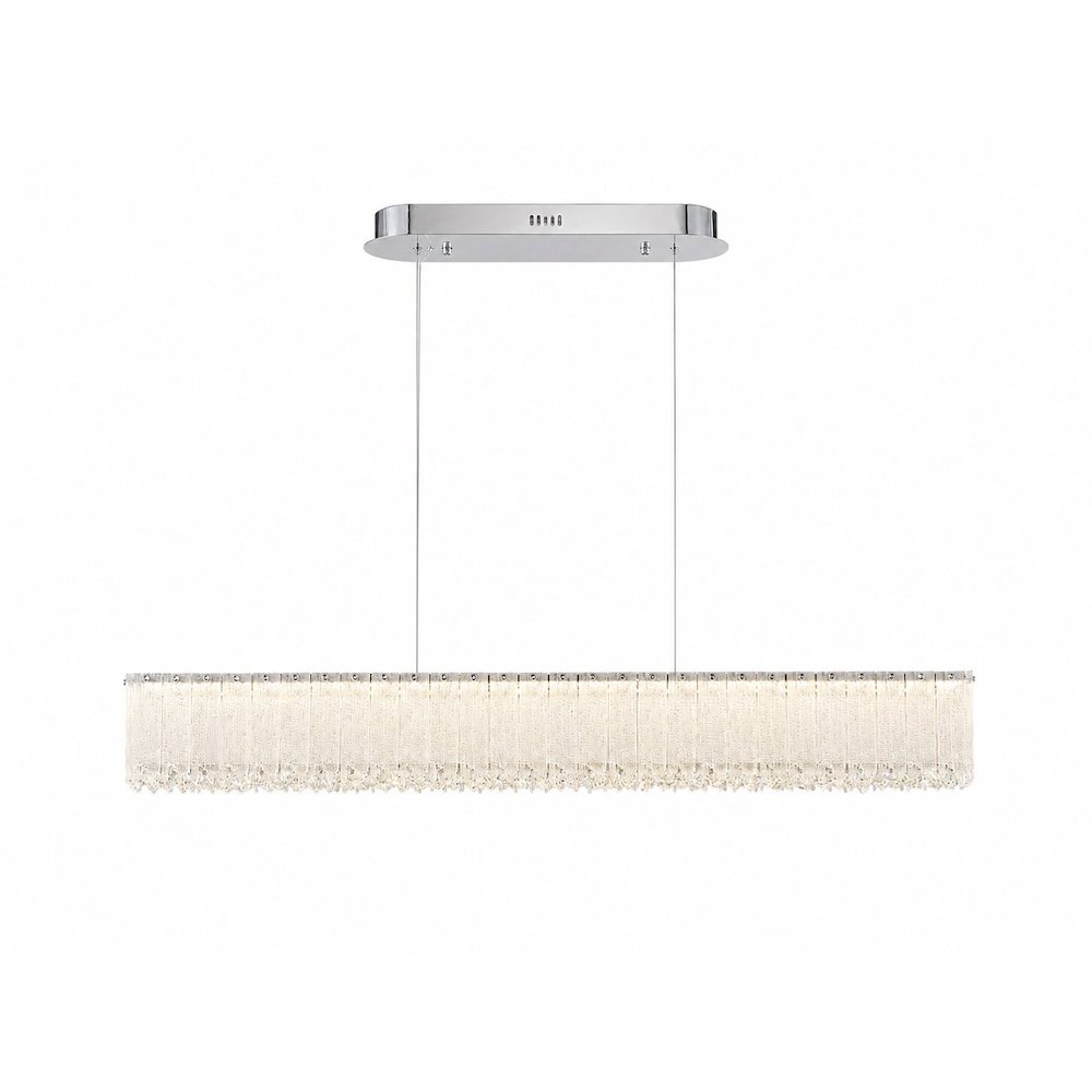 1-Light Chrome LED Chandelier With Clear Crystals