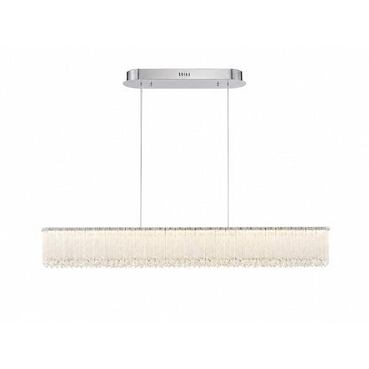 1-Light Chrome LED Chandelier With Clear Crystals