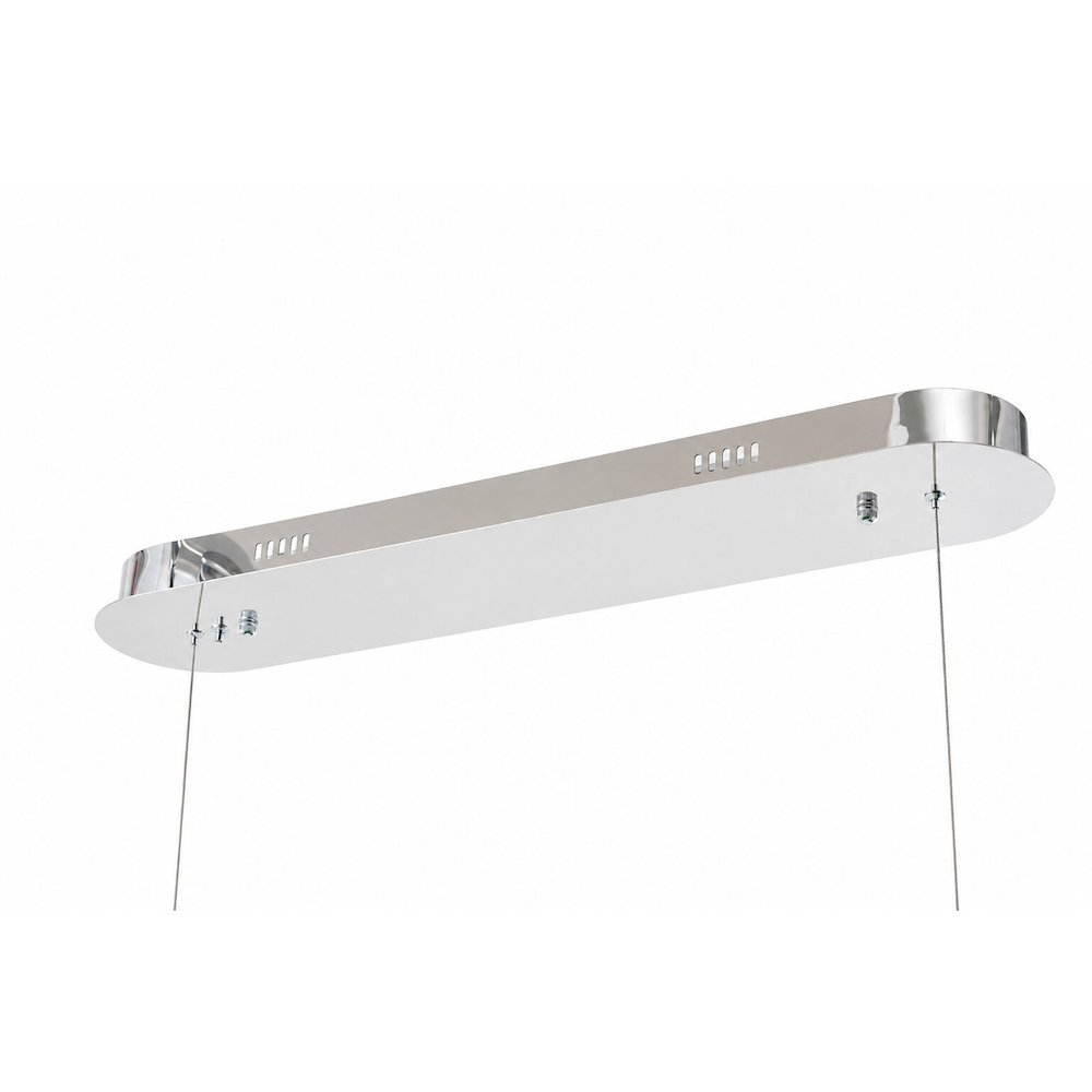 1-Light Chrome LED Chandelier With Clear Crystals