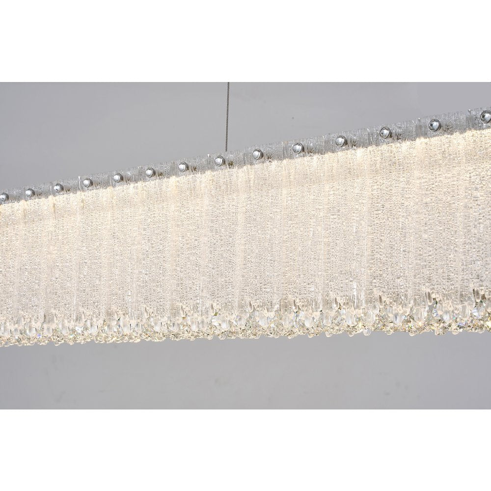 1-Light Chrome LED Chandelier With Clear Crystals