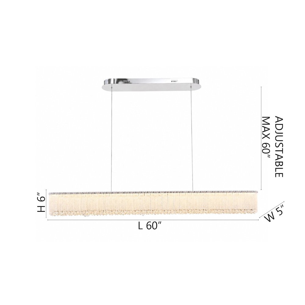 1-Light Chrome LED Chandelier With Clear Crystals