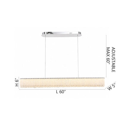 1-Light Chrome LED Chandelier With Clear Crystals