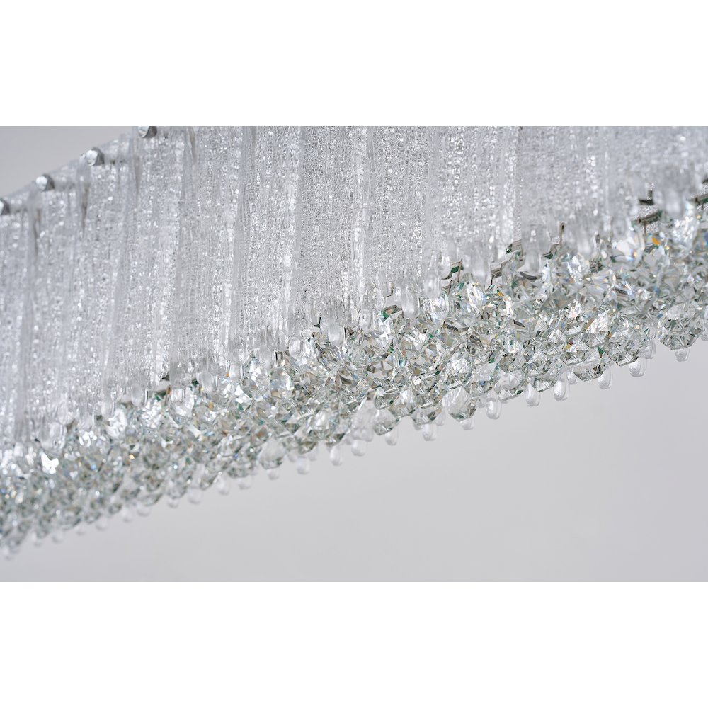 1-Light Chrome LED Chandelier With Clear Crystals