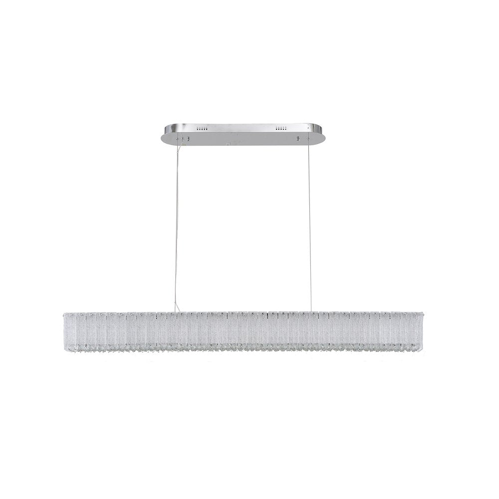 1-Light Chrome LED Chandelier With Clear Crystals