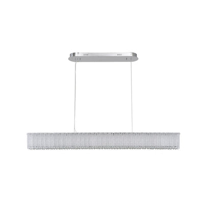 1-Light Chrome LED Chandelier With Clear Crystals