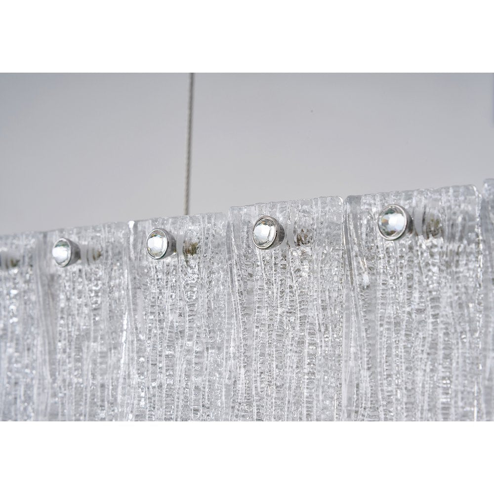 1-Light Chrome LED Chandelier With Clear Crystals