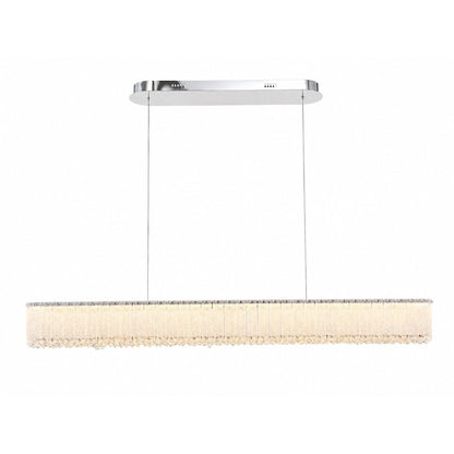 1-Light Chrome LED Chandelier With Clear Crystals
