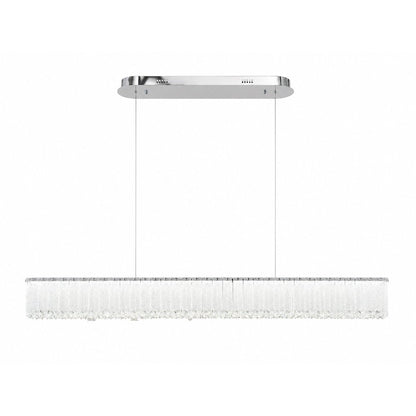 1-Light Chrome LED Chandelier With Clear Crystals