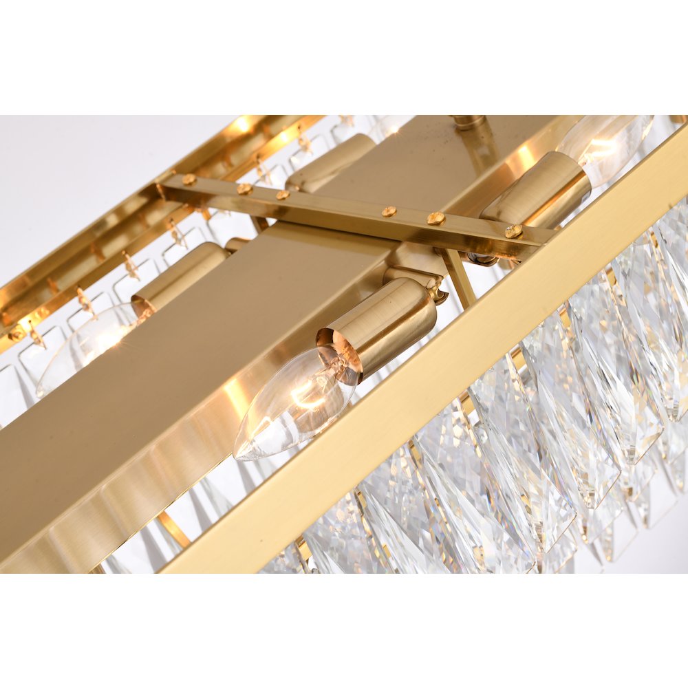 16-Light Gold Metal Chandelier With Clear Crystal
